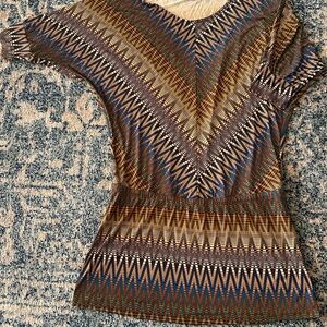 Veronica M Multicolor Chevron Dress